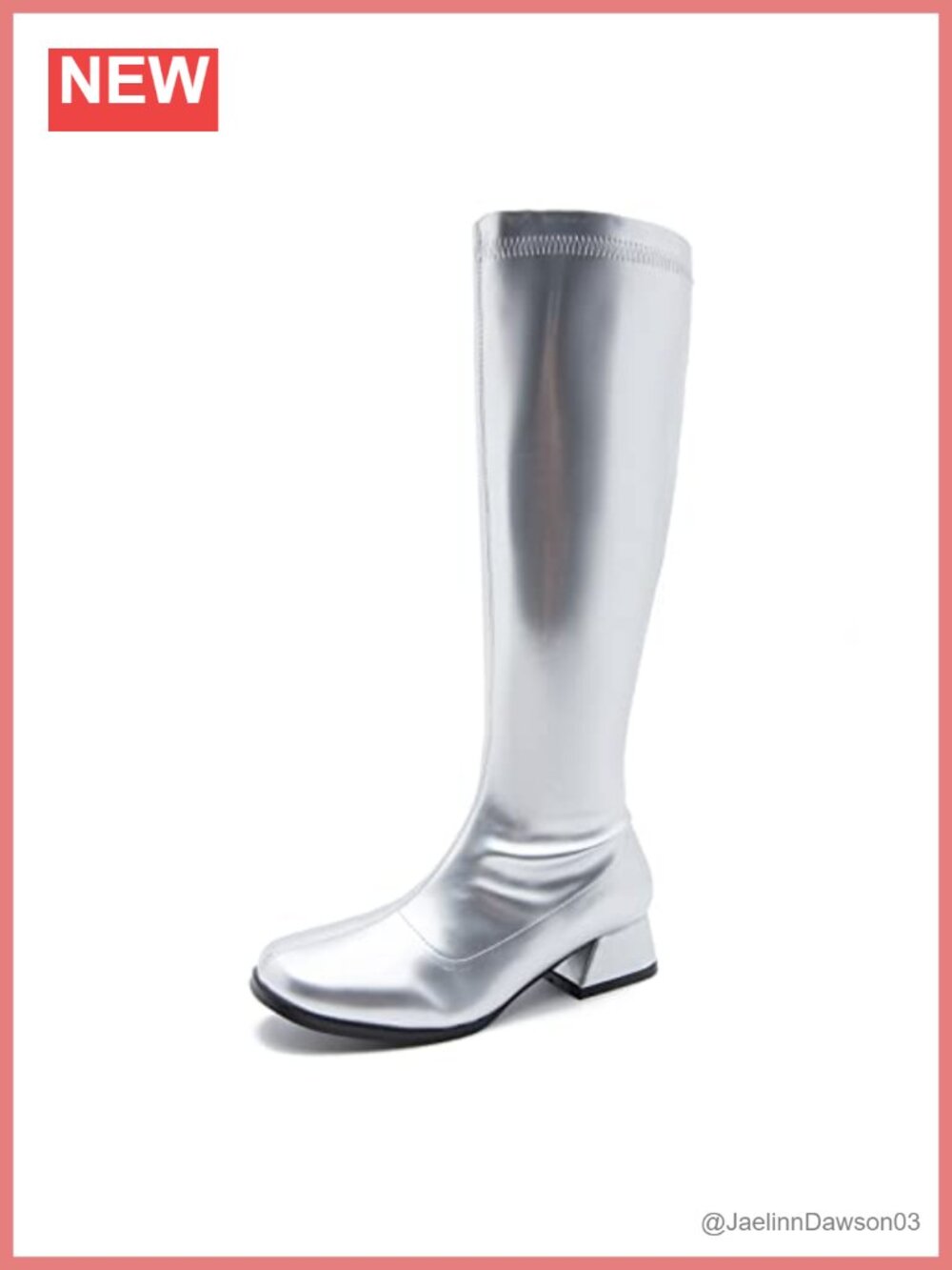 Women's Knee High Block Heel Boots with Side Zipper and Square Toe